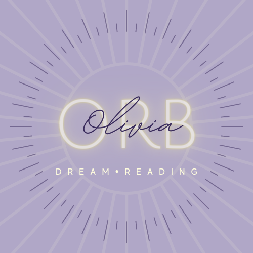 Olivia's logo. A lavendar circle with her name.